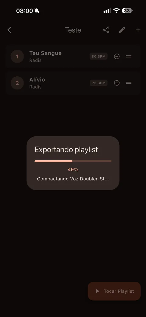 Exportando uma playlist